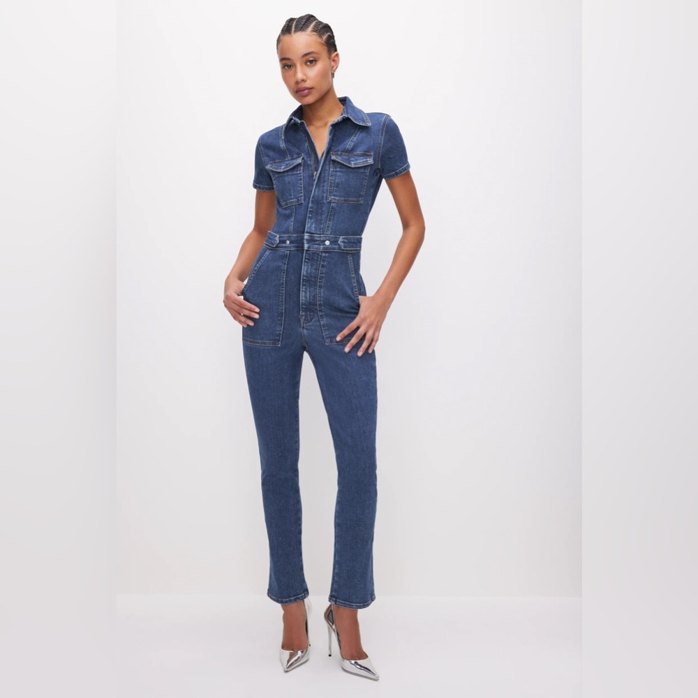 Like New Good American FIT FOR SUCCESS JUMPSUIT - Indigo594